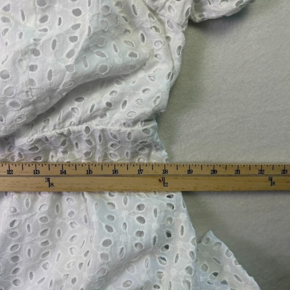 Lane Bryant Women‎ Plus Size 14W White Eyelet Dress Tiered, Puff Sleeves NWT - Picture 7 of 7